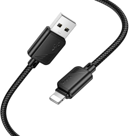 USB-A - Lightning HOCO X113 adat- és töltőkábel, 18W, 1m, Fekete
