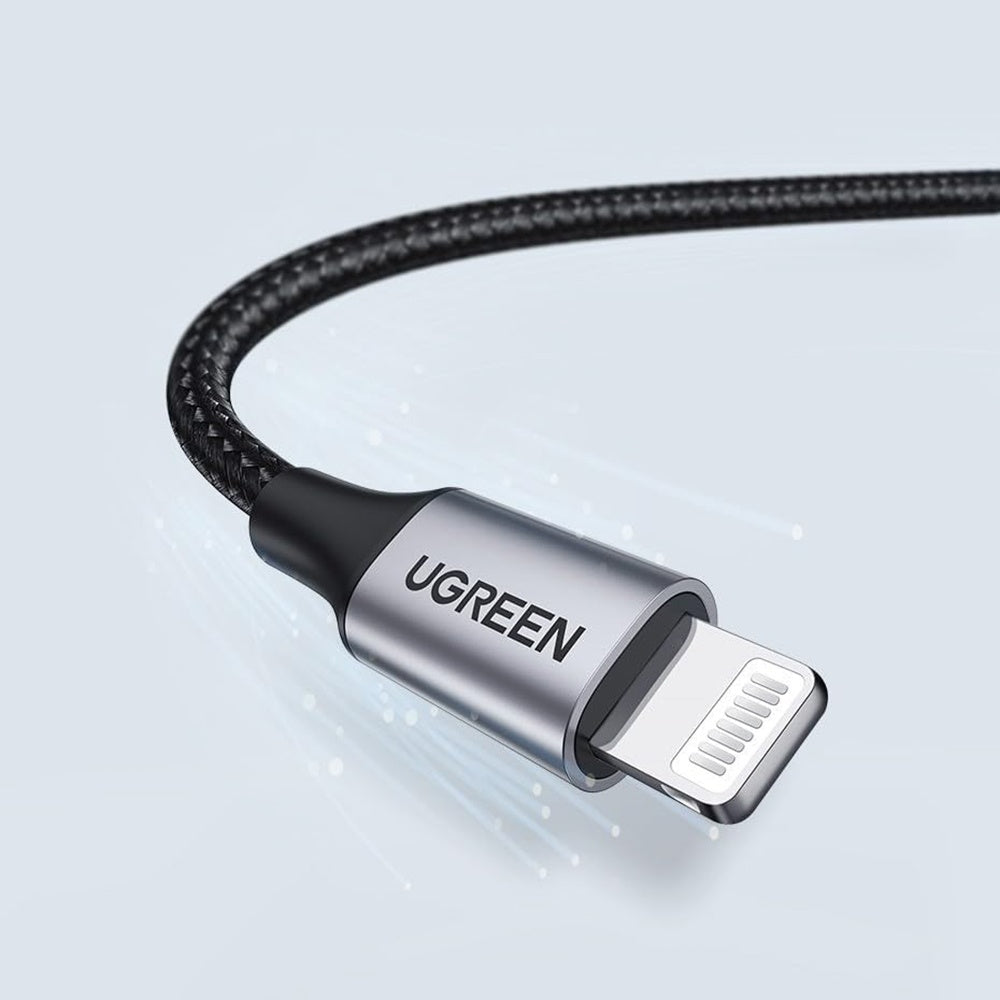 USB-A - Lightning UGREEN US199 adat- és töltőkábel, 18W, 1m, szürke