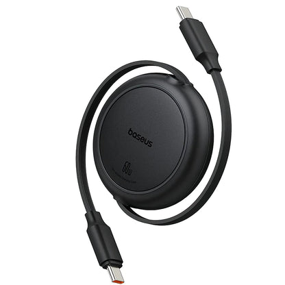 USB-C - USB-C Baseus Free2Pull Mini Retractable adat- és töltőkábel, 60W, 1m, Fekete P10364500111-01