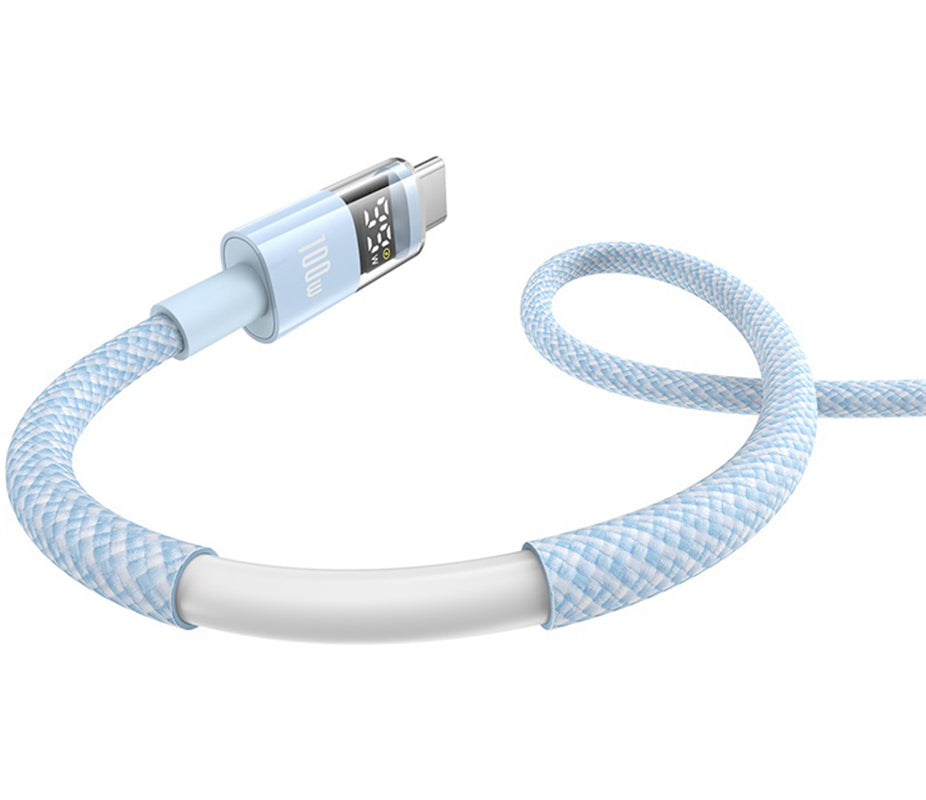 USB-A - USB-C Baseus Display 2 adat- és töltőkábel, 100W, 1m, Kék P10382701311-00
