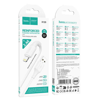 USB-C - Lightning HOCO X120 adat- és töltőkábel, 20W, 1m, Fehér