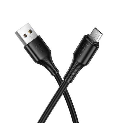 USB-A - microUSB HOCO X120 adat- és töltőkábel, 18W, 1m, Fekete