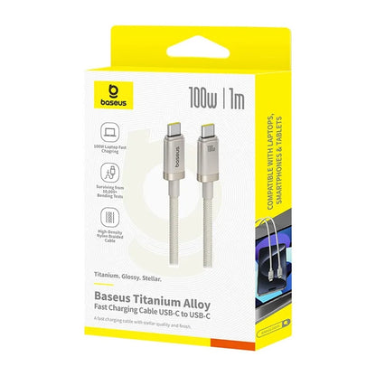 USB-C - USB-C Baseus Titanium adat- és töltőkábel, 100W, 1m, Ezüst P10378100G21-00