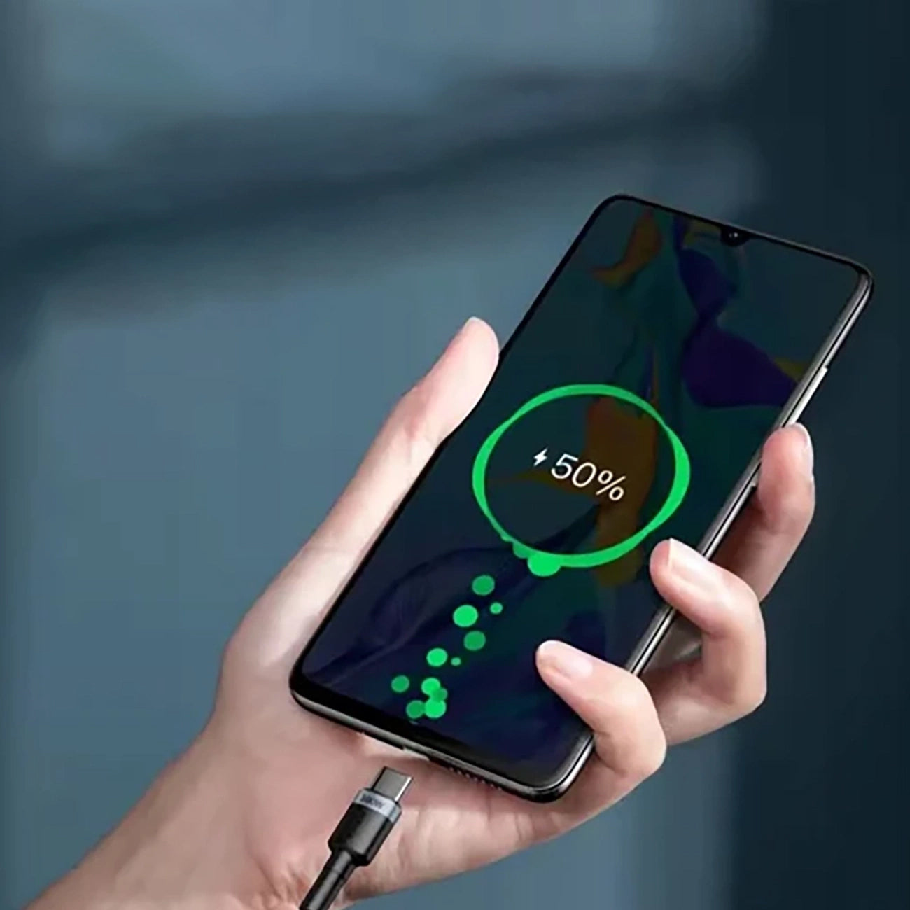 USB-C - USB-C Baseus Cafule adat- és töltőkábel, 100W, 2m, Szürke CATKLF-BLG1