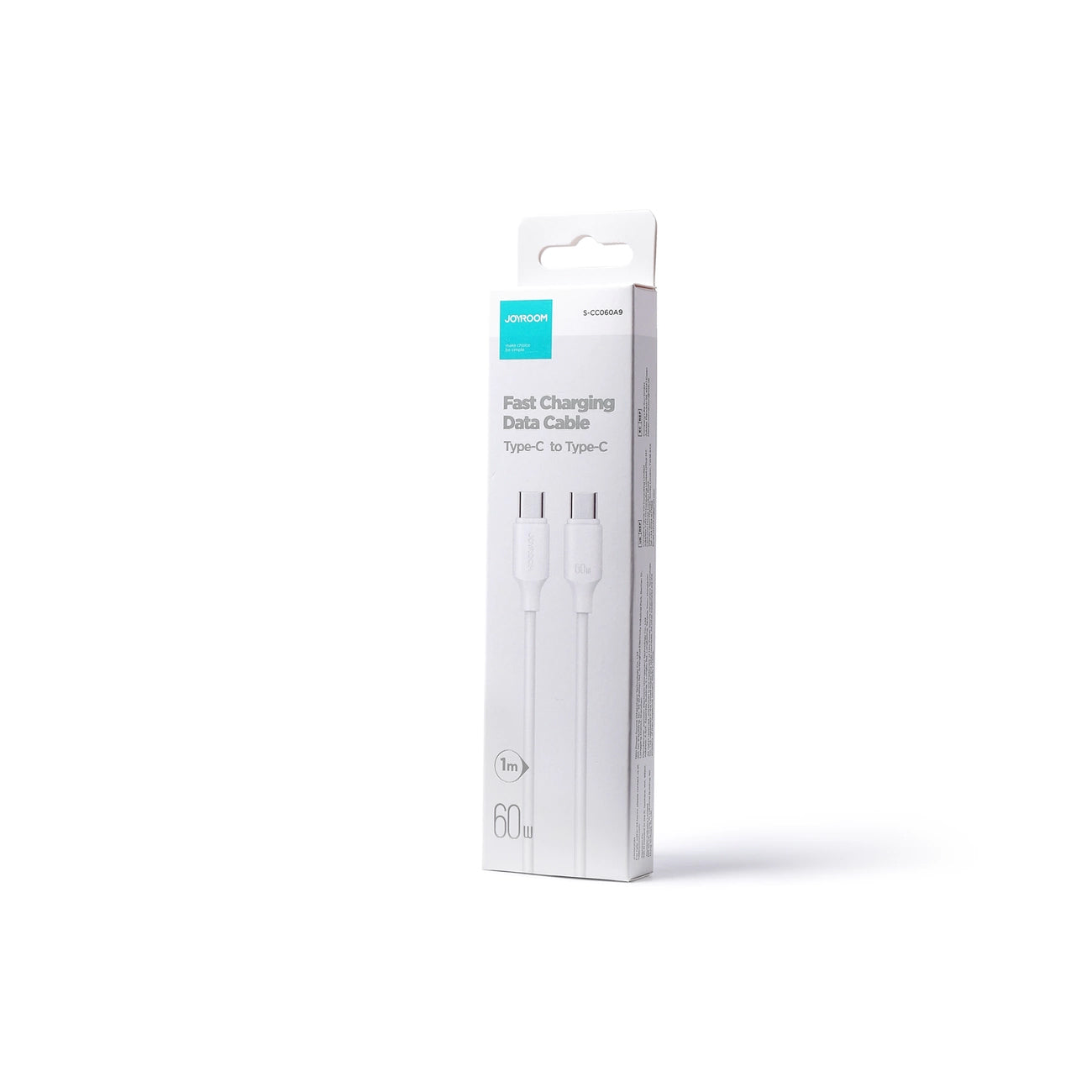 USB-C - USB-C adat- és töltőkábel Joyroom S-A9, 60W, 1m, Fehér