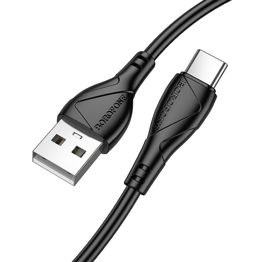 USB-A - USB-C Borofone BX121 Energy adat- és töltőkábel, 18W, 1m, Fekete