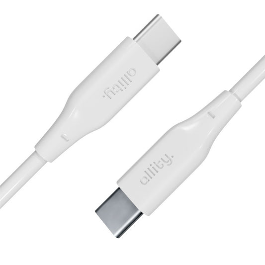 USB-C - USB-C adat- és töltőkábel Allity. AUC-02, 100W, 2m, Fehér