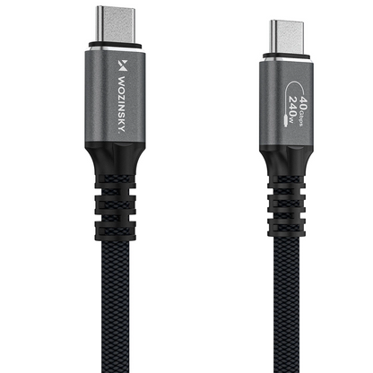 USB-C - USB-C adat- és töltőkábel WZK WPS-UY42S, 240W, 2m, Fekete