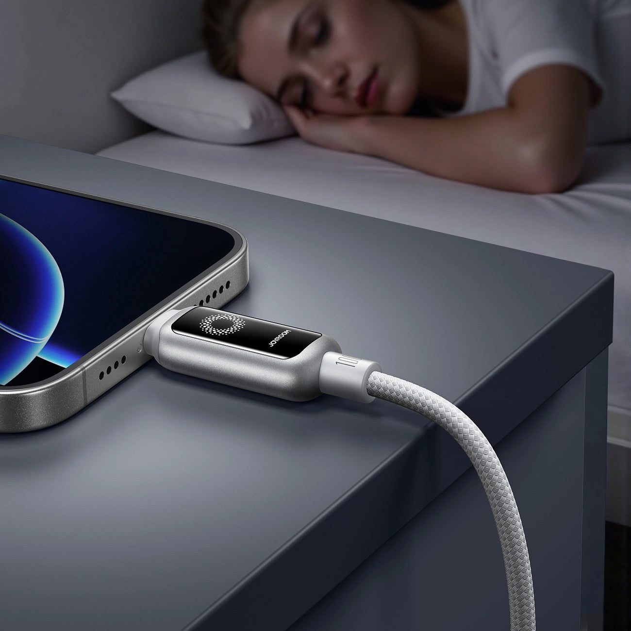 USB-C - USB-C Joyroom S-A55 StarFlight Display adat- és töltőkábel, 100W, 1.2m, Fehér