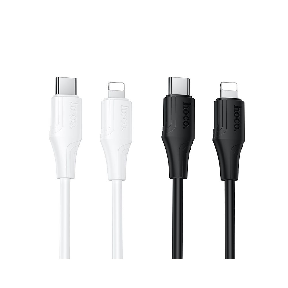 USB-C - Lightning HOCO X124 adat- és töltőkábel, 27W, 1m, Fehér