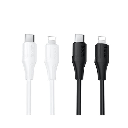 USB-C - Lightning HOCO X124 adat- és töltőkábel, 27W, 1m, Fehér