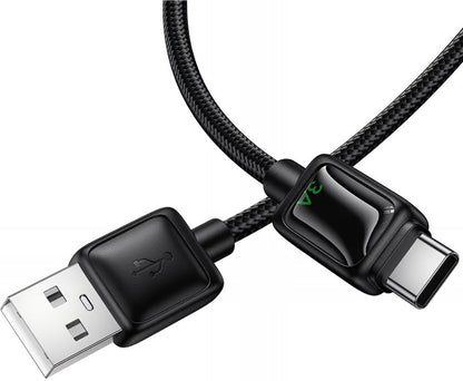 USB-A - USB-C HOCO U146 adat- és töltőkábel, 36W, 1.2m, Fekete