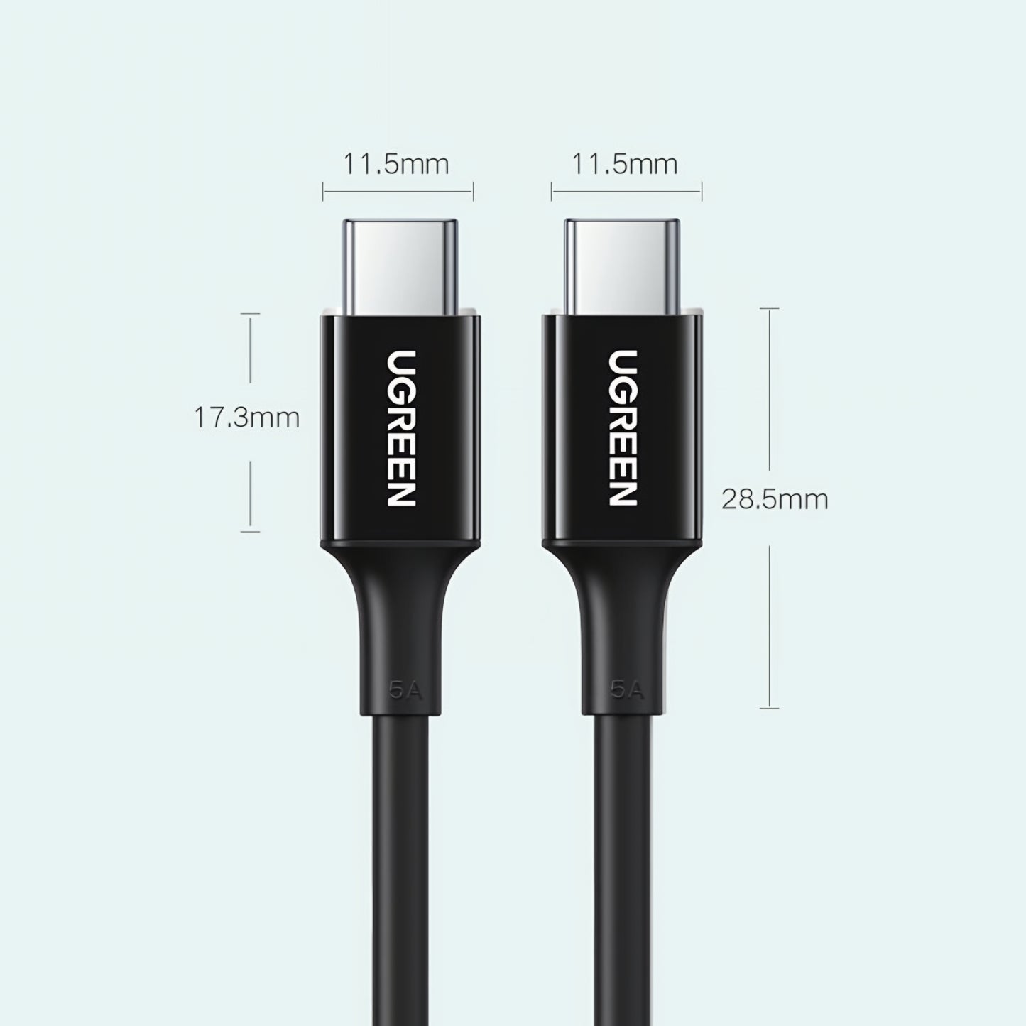 USB-C - USB-C adat- és töltőkábel UGREEN US300, 100W, 2m, Fehér