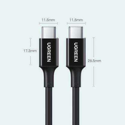 USB-C - USB-C adat- és töltőkábel UGREEN US300, 100W, 2m, Fehér