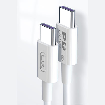 USB-C - USB-C adat- és töltőkábel XO Design NB-Q190B, 60W, 2m, Fehér