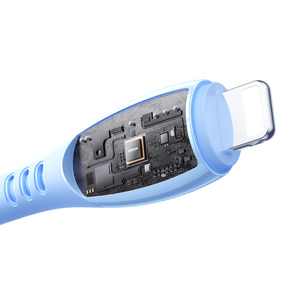 USB-C - Lightning Joyroom S-A59 Vibrant adat- és töltőkábel, 30W, 1.2m, Kék