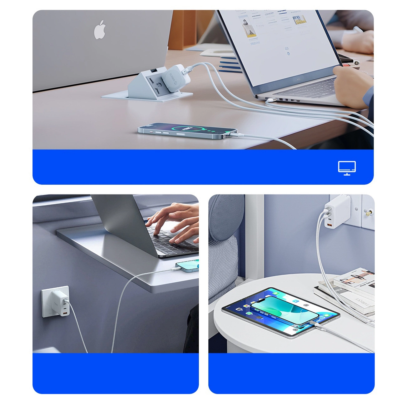 USB-C - USB-C Orico CDX adat- és töltőkábel, 60W, 1m, Fehér