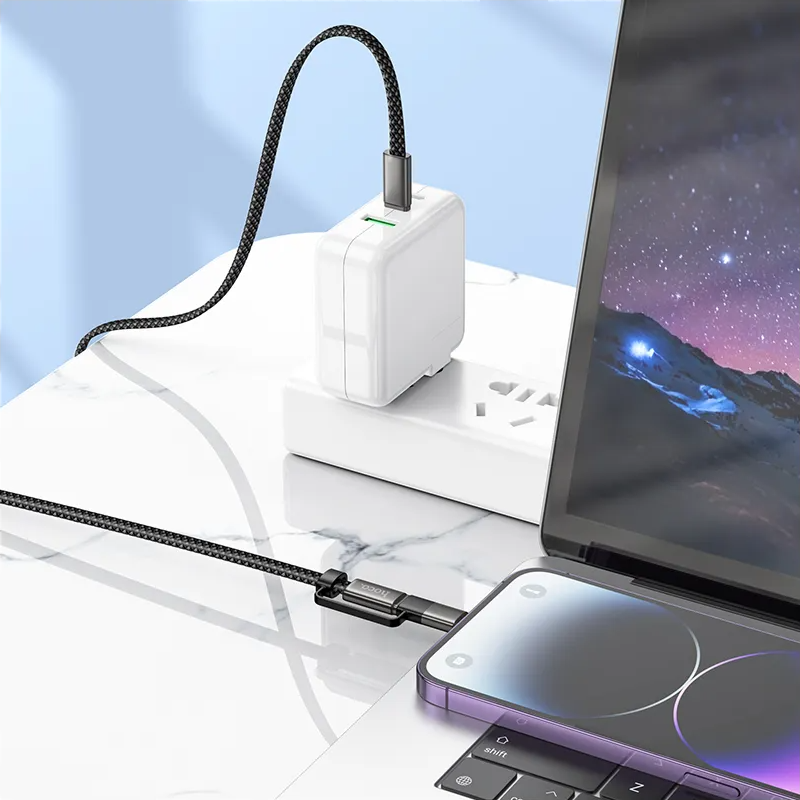 USB-C - Lightning / USB-C adat- és töltőkábel HOCO X125, 60W, 1m, fekete