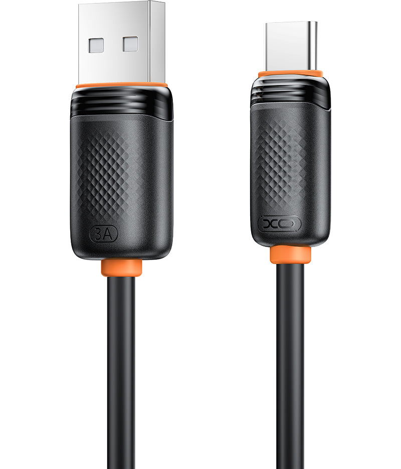 USB-A - USB-C adat- és töltőkábel XO Design NB302, 18W, 1m, fekete