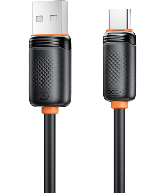 USB-A - USB-C adat- és töltőkábel XO Design NB302, 18W, 1m, fekete