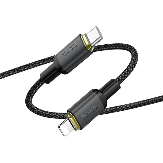 USB-A - Lightning HOCO X128 Benefit adat- és töltőkábel, 10W, 1m, fekete
