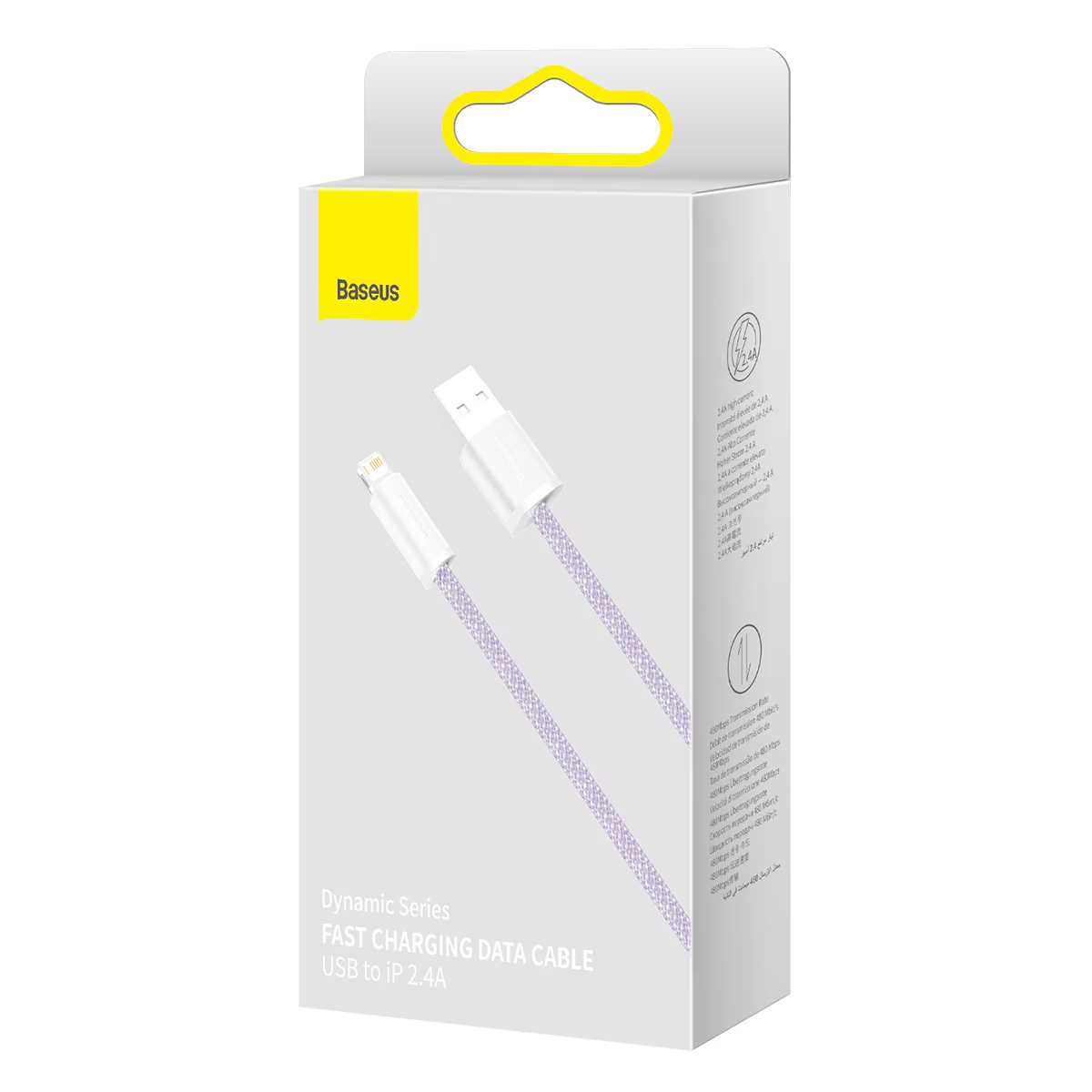 USB-A - Lightning adat- és töltőkábel Baseus Dynamic Series, 18W, 2m, lila CALD000505