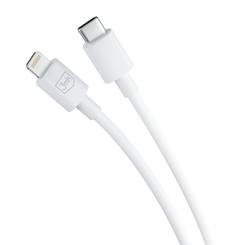 USB-C - Lightning adat- és töltőkábel 3MK Hyper, 20W, 1,2m, fehér