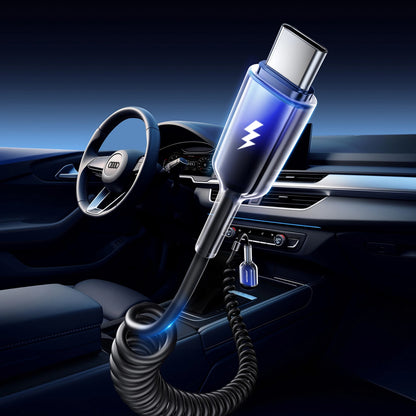 USB-A - USB-C Joyroom S-A43 Crystal adat- és töltőkábel, 60W, 1,5m, Fekete