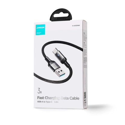 USB-A - USB-C Joyroom A10 adat- és töltőkábel, 18W, 1.2m, Fekete