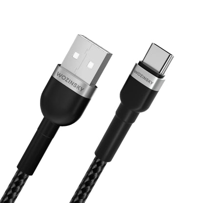 USB-A - USB-C WZK WNBAC1 adat- és töltőkábel, 20W, 1m, Fekete