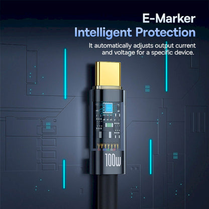 USB-C - USB-C Baseus Explorer adat- és töltőkábel, 100W, 1m, Fekete P10319703111-00