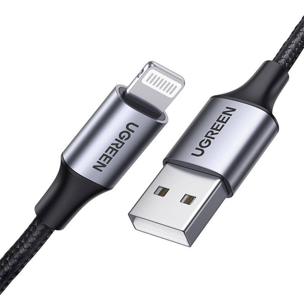 USB-A - Lightning UGREEN US199 adat- és töltőkábel, 18W, 1m, szürke
