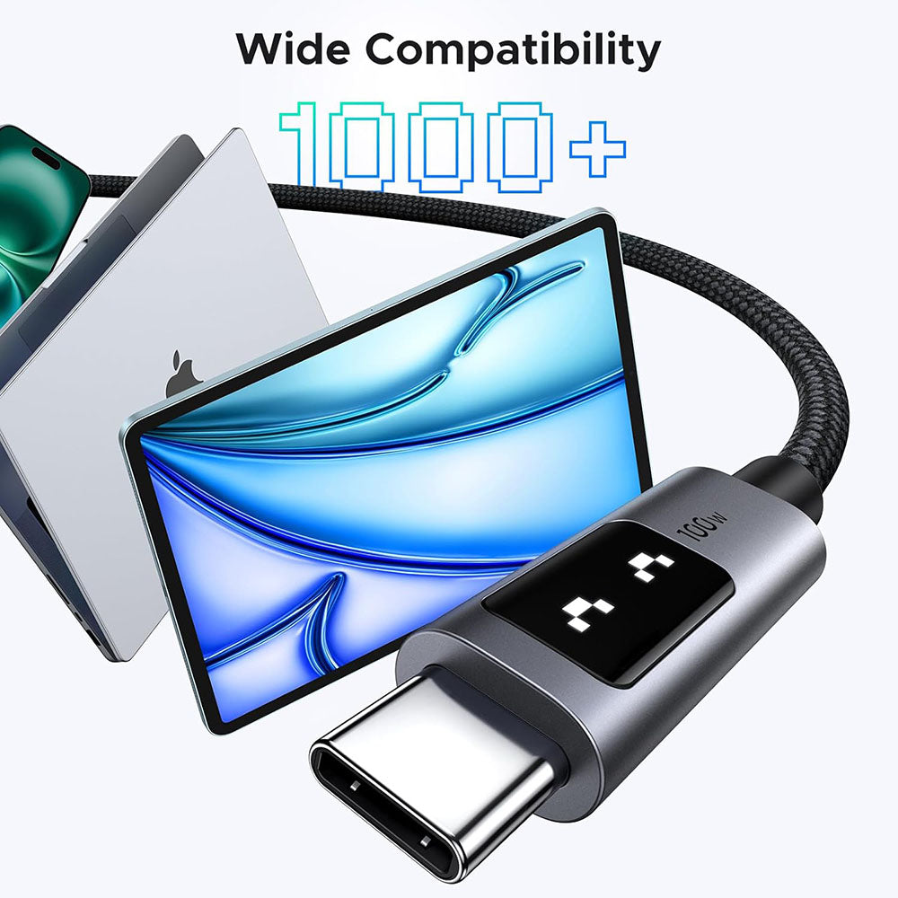 USB-C - USB-C UGREEN L509 adat- és töltőkábel, 100W, 1m, szürke