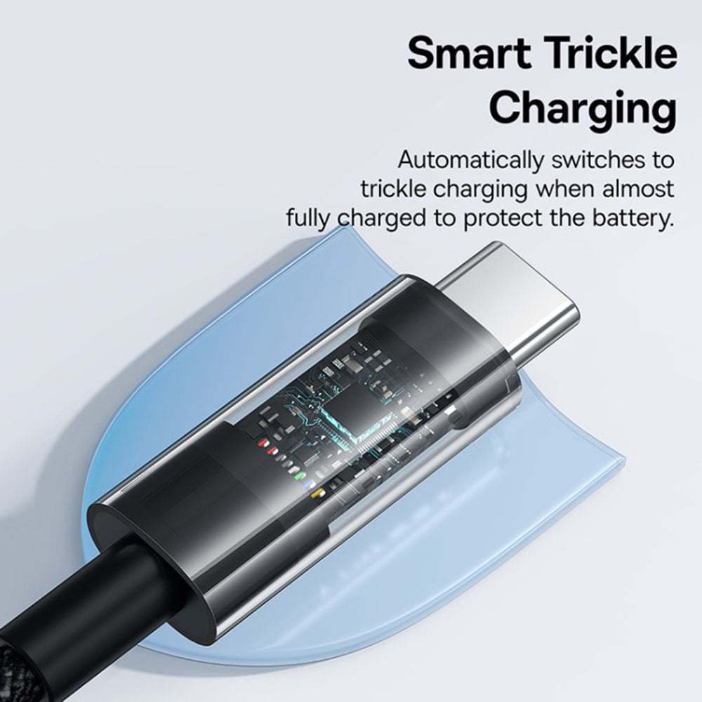 USB-A - USB-C Baseus Gem adat- és töltőkábel, 100W, 1m, Fekete P10373002111-00