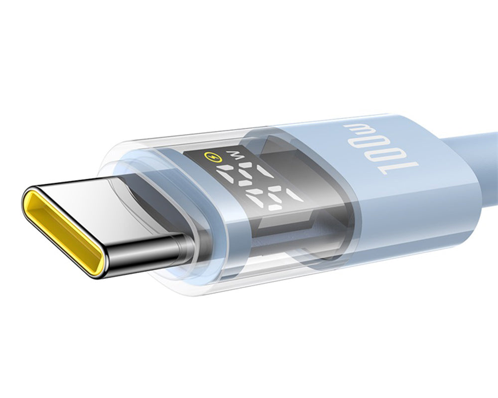 USB-A - USB-C Baseus Display 2 adat- és töltőkábel, 100W, 1m, Kék P10382701311-00