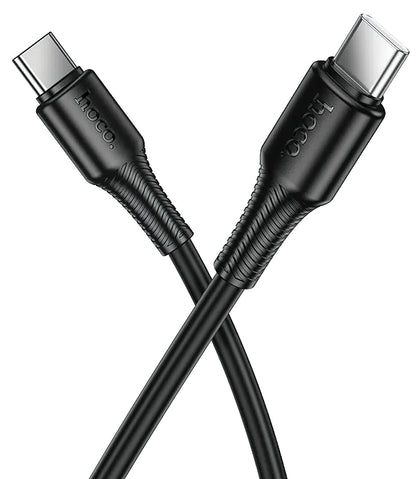 USB-C - USB-C HOCO X120 adat- és töltőkábel, 60W, 1m, Fekete