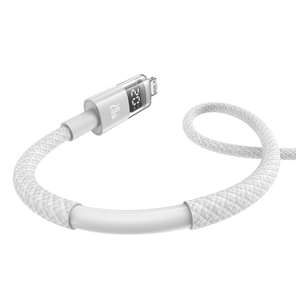 USB-C - Lightning Baseus Display 2 adat- és töltőkábel, 20W, 2m, Fehér P10382703211-01