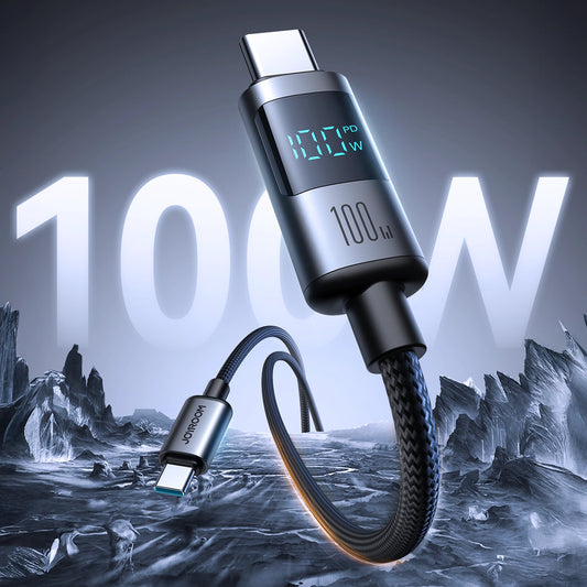 USB-C - USB-C adat- és töltőkábel Joyroom S-A16 Pro Prism Display, 100W, 1.2m, Fekete