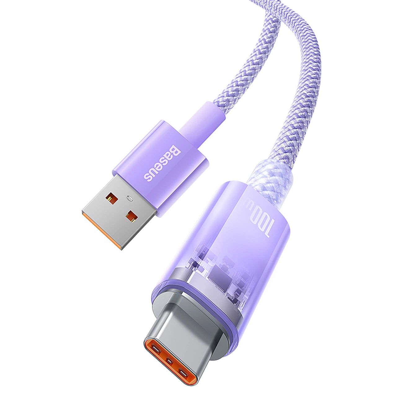 USB-A - USB-C Baseus Explorer adat- és töltőkábel, 100W, 1m, Lila CATS010405