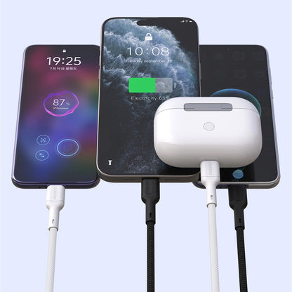 USB-C - USB-C Dudao L9C adat- és töltőkábel, 65W, 1m, Fehér
