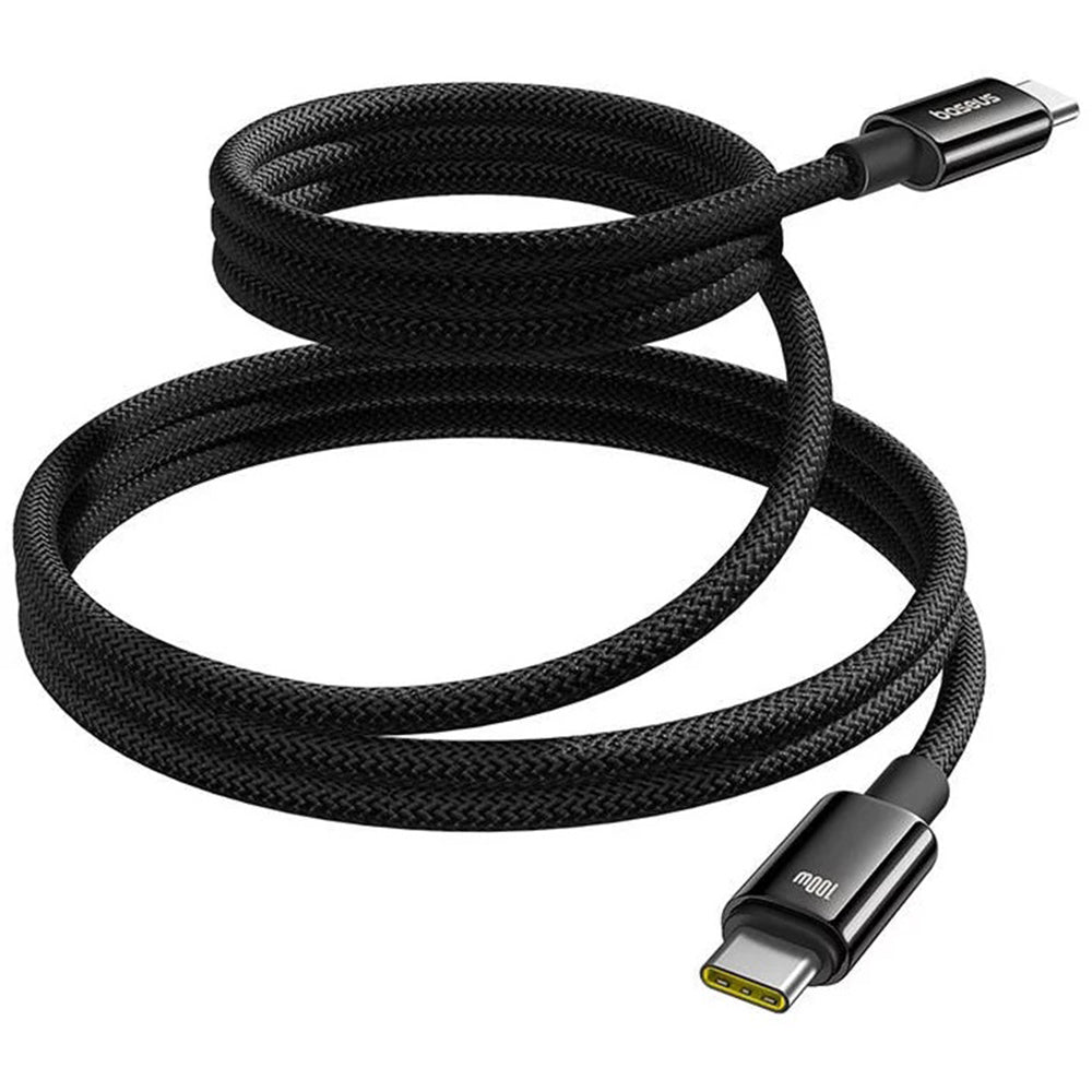 USB-C - USB-C Baseus Tungsten Gold adat- és töltőkábel, 100W, 1m, Fekete P10319805111-00