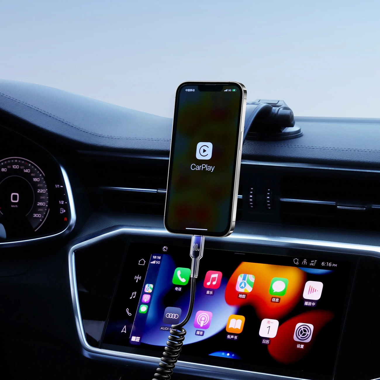 USB-C - Lightning Joyroom S-A43 Crystal adat- és töltőkábel, 30W, 1,5m, Fekete