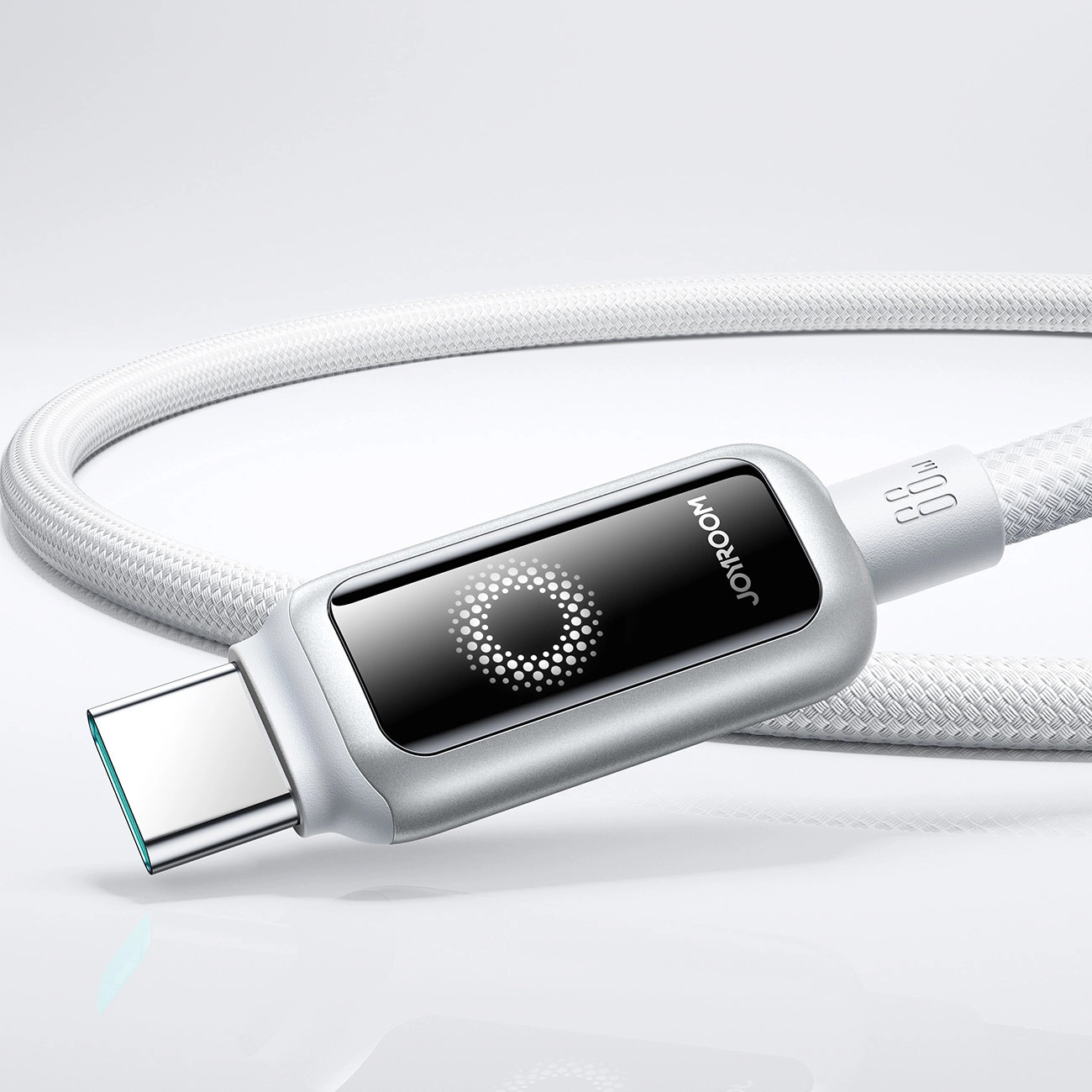 USB-A - USB-C adat- és töltőkábel Joyroom S-A55 StarFlight Display, 66W, 1.2m, Fehér