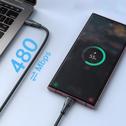 USB-C - USB-C Joyroom S-A11 adat- és töltőkábel, 60W, 0,25m, Fekete