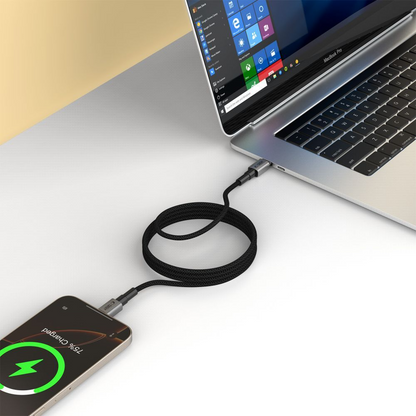 USB-C - USB-C Tech-Protect Ultraboost DNA MagTwist adat- és töltőkábel, 100W, 2m, szürke