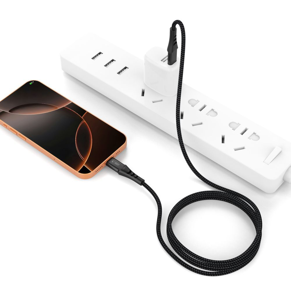 USB-C adat- és töltőkábel - USB-C Tech-Protect UB11T Ultraboost, 240W, 1m, fekete