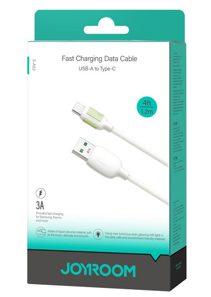 USB-A - USB-C Joyroom S-A53 adat- és töltőkábel, 18W, 1.2m, Bézs