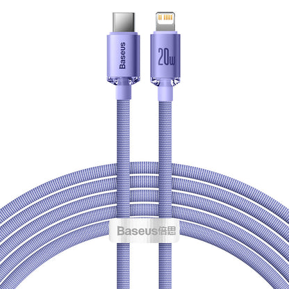 USB-C - Lightning Baseus Crystal Shine sorozatú adat- és töltőkábel, 20W, 2m, Lila CAJY000305