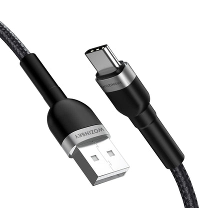 USB-A - USB-C WZK WNBAC1 adat- és töltőkábel, 20W, 1m, Fekete