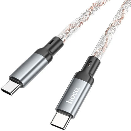 USB-C - USB-C HOCO U112 adat- és töltőkábel, 60W, 1m, Szürke